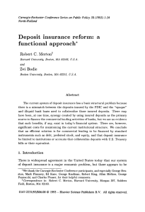 Deposit  insurance  reform:  a functional  approach*