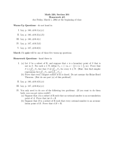 Math 220, Section 201 Homework #5 Warm-Up Questions
