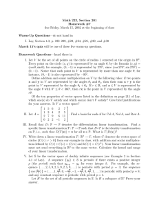 Math 223, Section 201 Homework #7 Warm-Up Questions