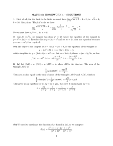 MATH 101 HOMEWORK 1 – SOLUTIONS 1. 2. (a)