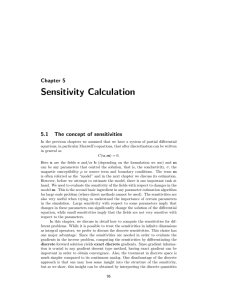 Sensitivity Calculation Chapter 5 5.1 The concept of sensitivities