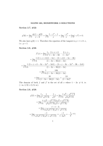 MATH 100, HOMEWORK 2 SOLUTIONS Section 2.7, #22: − 1 −x