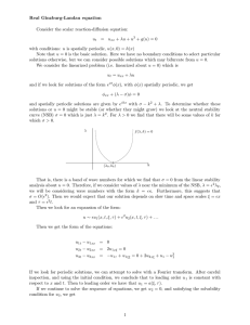 Real Ginzburg-Landau equation Consider the scalar reaction-diffusion equation: u = u