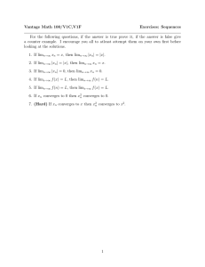 Vantage Math 100/V1C,V1F Exercises: Sequences
