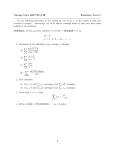 Vantage Math 100/V1C,V1F Exercises: Series 1
