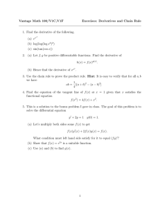 Vantage Math 100/V1C,V1F Exercises: Derivatives and Chain Rule
