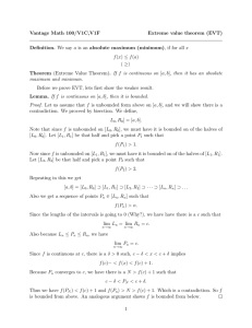 Vantage Math 100/V1C,V1F Extreme value theorem (EVT)