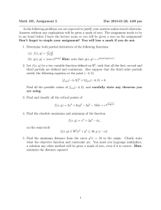 Math 105, Assignment 2 Due 2015-01-28, 4:00 pm