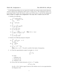 Math 105, Assignment 4 Due 2015-03-16, 4:00 pm