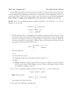 Math 105, Assignment 5 Due 2015-03-30, 4:00 pm