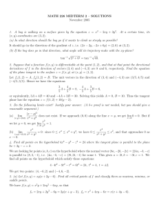 MATH 226 MIDTERM 2 – SOLUTIONS November 2005 − 2xy + 3y