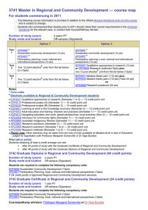 3741 Master in Regional and Community Development — course map