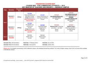 TRANSITION COURSE MAP — 2012 COURSE MAP - FOR COMMENCING STUDENTS