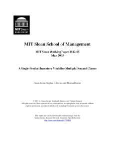 MIT Sloan School of Management MIT Sloan Working Paper 4542-05 May 2005