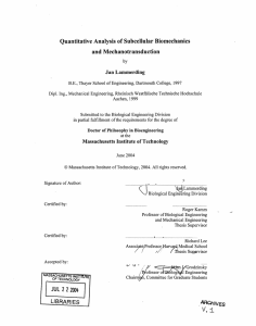 Quantitative Analysis  of  Subcellular  Biomechanics and Mechanotransduction Jan Lammerding