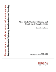 Visco-Elasto-Capillary Thinning and Break-Up of Complex Fluids @ Gareth H. McKinley
