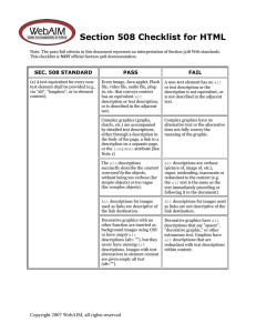 Section 508 Checklist for HTML