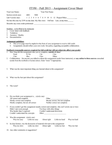 IT350 – Fall 2013 – Assignment Cover Sheet