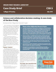 Case Study Brief CSB 3 Science and collaborative decision-making: A case study