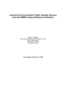 Librarian's Environmental Toolkit: Notable Sources from the WMRC Library Reference Collection