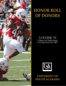 HONOR ROLL OF DONORS Volume VI UNIVERSITY OF