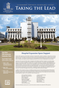 Taking the Lead Hospital Expansion Spurs Support Save these 50th Anniversary