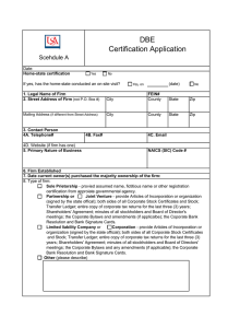 DBE Certification Application Scehdule A