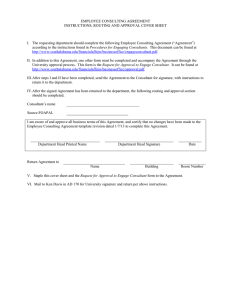 EMPLOYEE CONSULTING AGREEMENT INSTRUCTIONS, ROUTING AND APPROVAL COVER SHEET