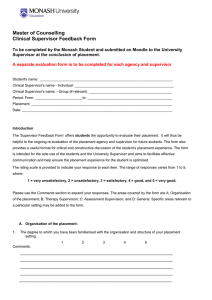 Master of Counselling Clinical Supervisor Feedback Form