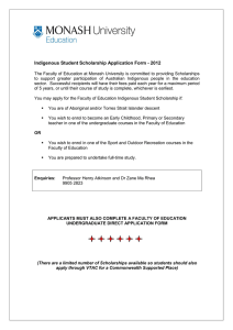 Indigenous Student Scholarship Application Form - 2012