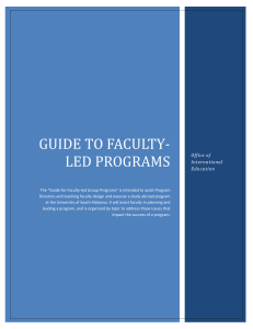 GUIDE TO FACULTY- LED PROGRAMS Office of International