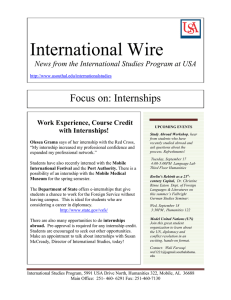 International Wire Focus on: Internships
