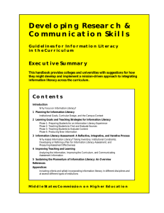 Developing Research &amp; Communication Skills Executive Summary Guidelines for Information Literacy