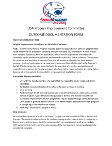 USA Process Improvement Committee OUTCOME DOCUMENTATION FORM