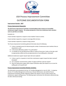 USA Process Improvement Committee OUTCOME DOCUMENTATION FORM Improvement Number:  0097
