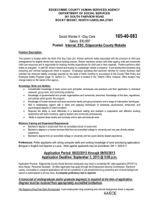 165-40-083  Social Worker II –Day Care Salary: $30,887
