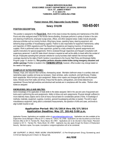165-65-001  Salary: $18,059 Posted: Internal, ESC, Edgecombe County Website