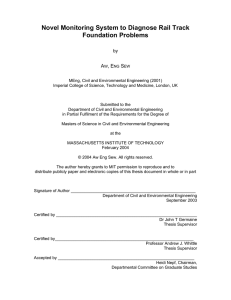 Novel Monitoring System to Diagnose Rail Track Foundation Problems A , E