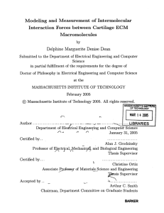 Modeling  and  Measurement  of  Intermolecular Macromolecules