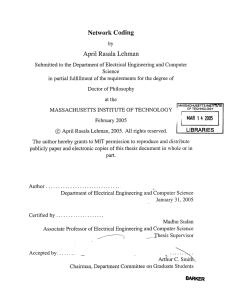 Network  Coding April  Rasala  Lehman