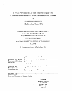 I.  TOTAL SYNTHESIS OF DAN SHEN DITERPENOID QUINONES