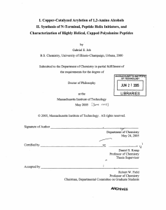 II. Synthesis of N-Terminal, Peptide Helix Initiators, and