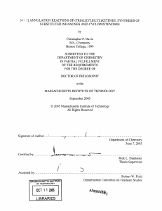 SUBSTITUTED INDANONES AND CYCLOPENTENONES by Christopher P. Davie B.S., Chemistry