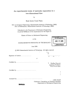 An  experimental  study  of  unsteady ... two-dimensional  flow Raul  Javier  Coral  Pinto