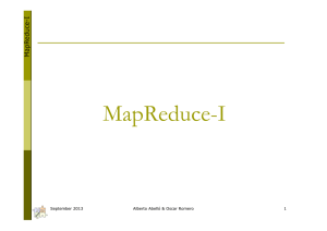 MapReduce I MapReduce-I I duce-