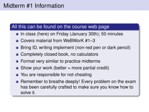 Midterm #1 Information