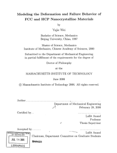 Modeling  the  Deformation  and  Failure Behavior ... FCC  and  HCP  Nanocrystalline  Materials