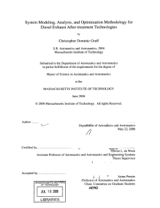System  Modeling,  Analysis,  and Optimization  Methodology ... Diesel  Exhaust  After-treatment  Technologies