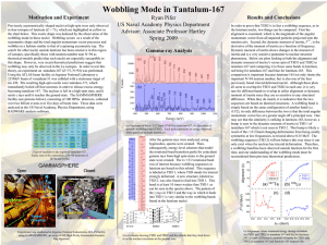 Wobbling Mode in Tantalum-167 Ryan Pifer US Naval Academy Physics Department