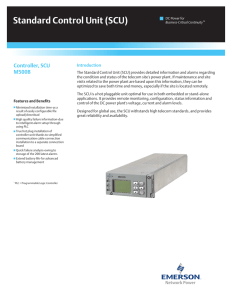 Standard Control Unit (SCU) Controller, SCU M500B Introduction